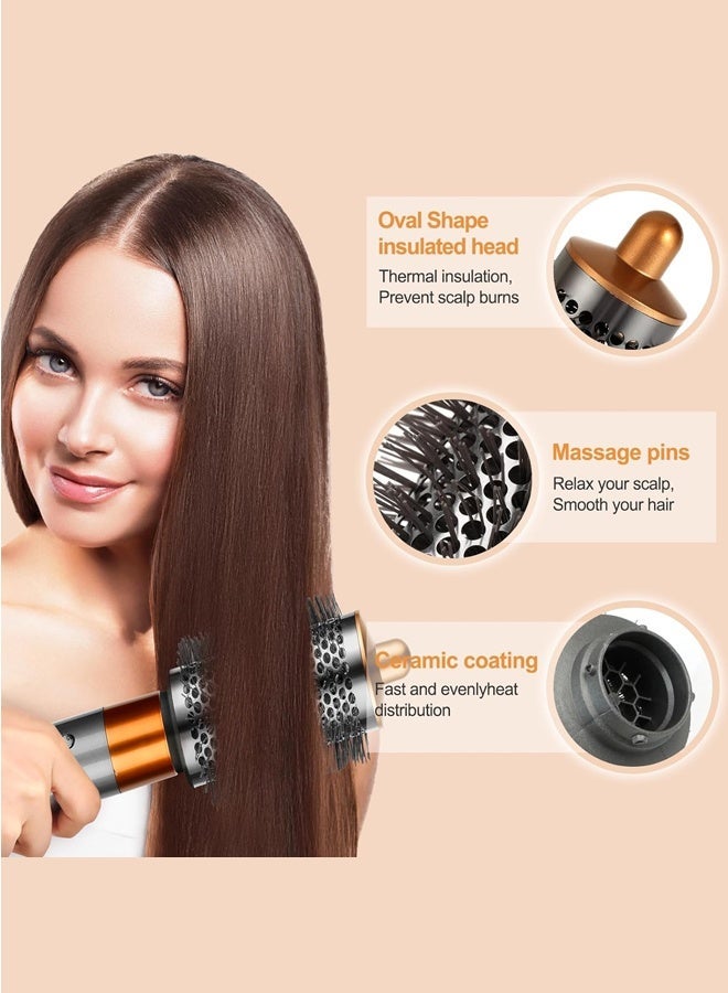55mm Large Round Volumizing Brush for Dyson Airwrap, Upgraded Oval Round Hair Styling Attachment Compatible with Dyson Airwrap HS01 HS05, for Root Lifting Volumizing Curling Styling, Nickel/Copper - Image 3