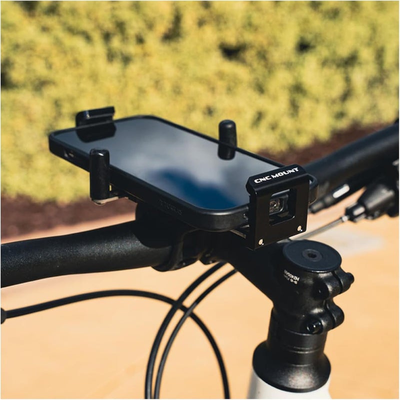 LEZYNE Lightweight Durable CNC-Machined Aluminum Phone Mount/Holder for Bikes | Non-Slip Composite, Spring-Loaded Latches, Adjustable Side Posts - 192.5mm, 90.4mm, 66mm - Image 3
