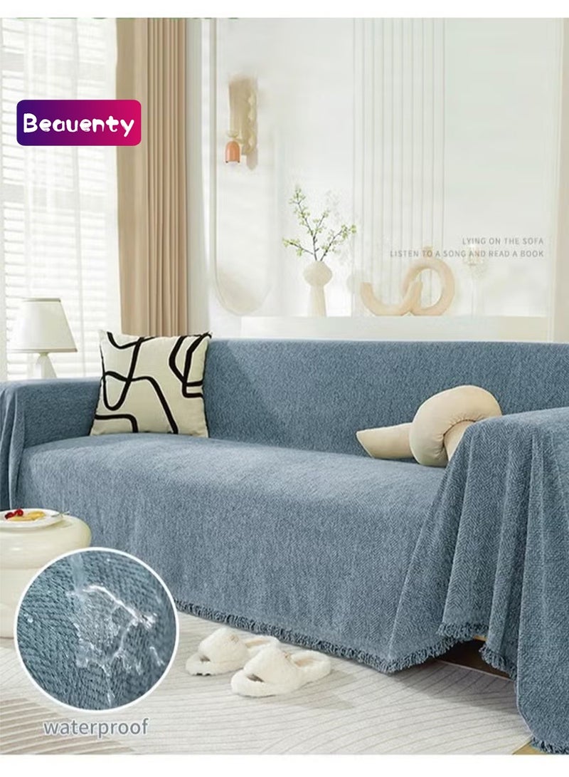 Beauenty 3 Seat Oversized Chenille Durable Sofa Cover Soft Four Seasons Universal Sofa Cover All-Inclusive Sofa Cover Furniture Cover 180*300 CM - Image 1