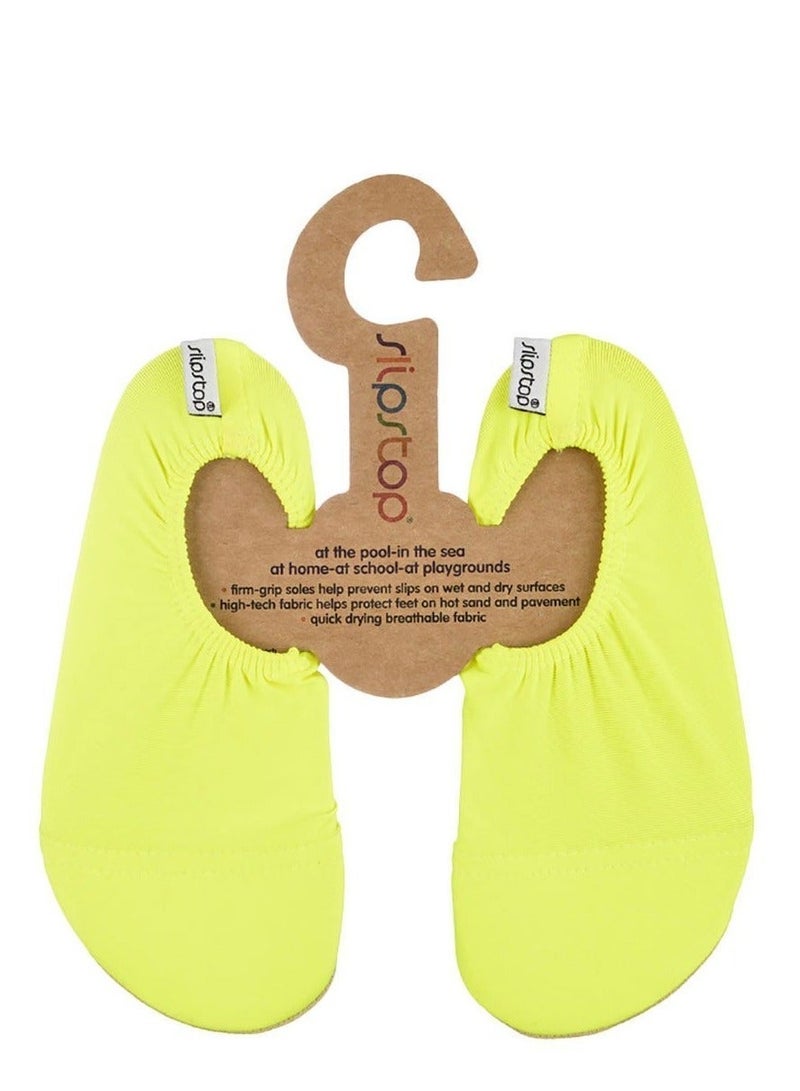 Slipstop Neon Yellow Kids Water and Pool Shoes - Image 1