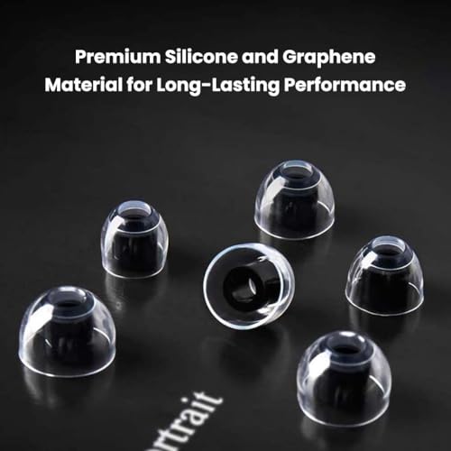 AUDIOCULAR FlexiGraph Eartips for IEMs, 4.5mm Universal Fit, Silicone & Graphene, Enhanced Bass, Noise Isolation, Comfort, 3 Sizes (S/M/L) (Black) - Image 2