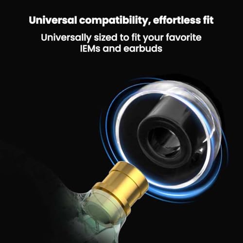 AUDIOCULAR FlexiGraph Eartips for IEMs, 4.5mm Universal Fit, Silicone & Graphene, Enhanced Bass, Noise Isolation, Comfort, 3 Sizes (S/M/L) (Black) - Image 4