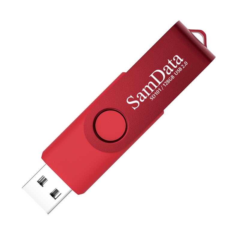 SamData 128GB USB Flash Drives 1 Pack 128GB Thumb Drives Memory Stick Jump Drive with LED Light for Storage and Backup (1 Pack Red) - Image 1
