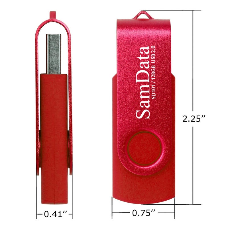 SamData 128GB USB Flash Drives 1 Pack 128GB Thumb Drives Memory Stick Jump Drive with LED Light for Storage and Backup (1 Pack Red) - Image 4
