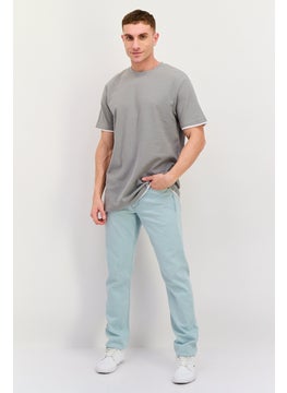 Threadbare Men Crew Neck Short Sleeve Textured T Shirt, Grey  - Image 4