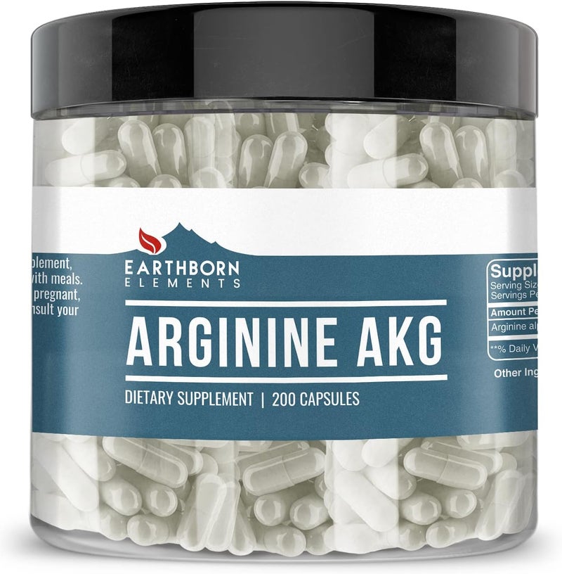 Earthborn Elements Arginine AAKG 200 Capsules Pure  Undiluted No Additives - Image 1