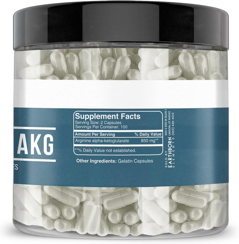 Earthborn Elements Arginine AAKG 200 Capsules Pure  Undiluted No Additives - Image 3