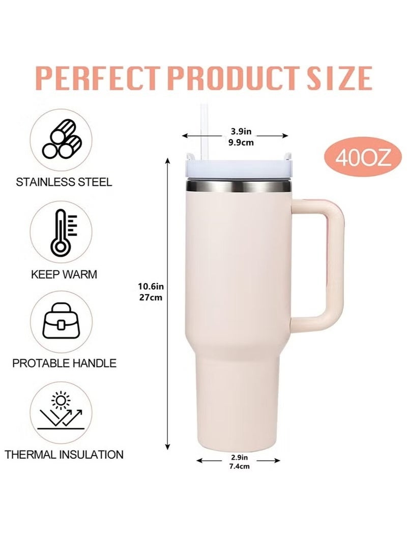 JOGAMS Tumbler 1200ml with Handle and Straw Lid Insulated 40 oz Reusable Stainless Steel Vacuum Insulated Water Bottles Travel Mug Iced Coffee Cup for Hot and Cold Beverages - Image 2