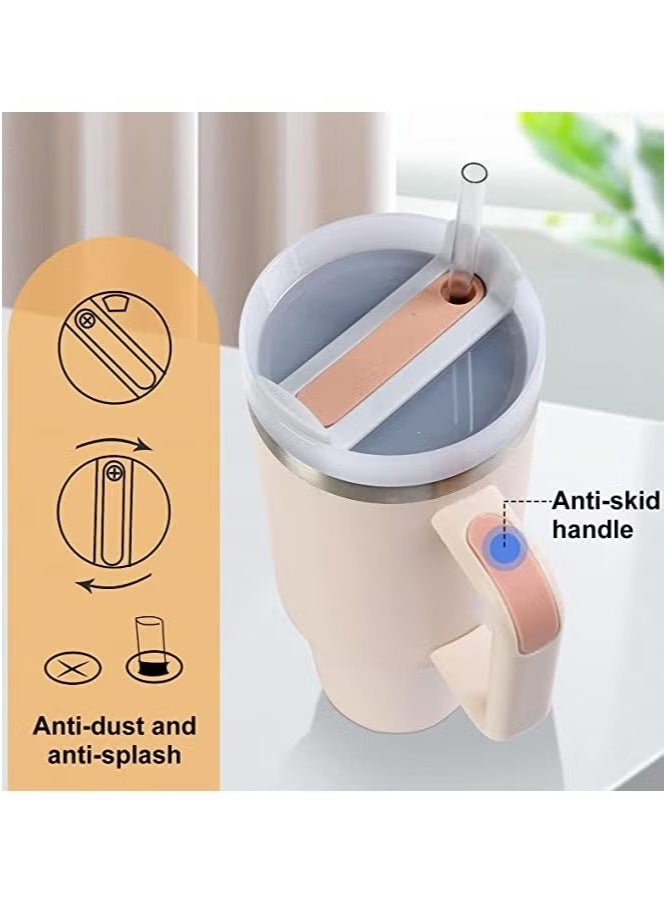 JOGAMS Tumbler 1200ml with Handle and Straw Lid Insulated 40 oz Reusable Stainless Steel Vacuum Insulated Water Bottles Travel Mug Iced Coffee Cup for Hot and Cold Beverages - Image 4