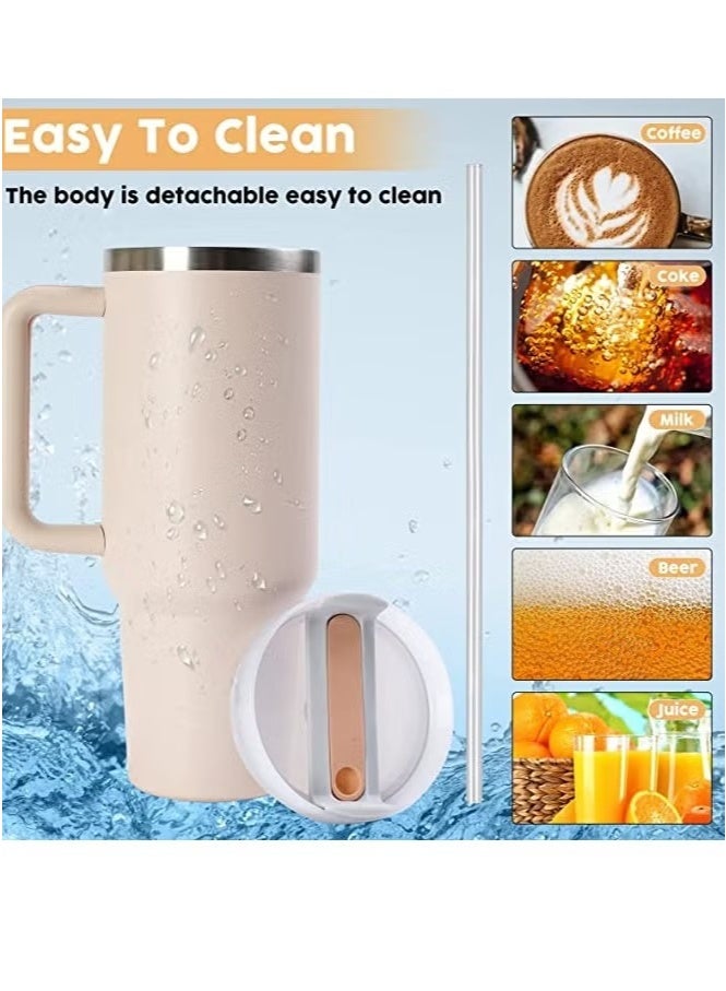 JOGAMS Tumbler 1200ml with Handle and Straw Lid Insulated 40 oz Reusable Stainless Steel Vacuum Insulated Water Bottles Travel Mug Iced Coffee Cup for Hot and Cold Beverages - Image 3