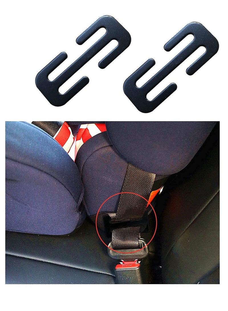 SOLARAE 38MM Metal E-shaped Seat Belt Adjustment Buckle, 2 Pack Shoulder Strap Positioner Car Child Safety Locks Clips Hardware Accessories Black - Image 4