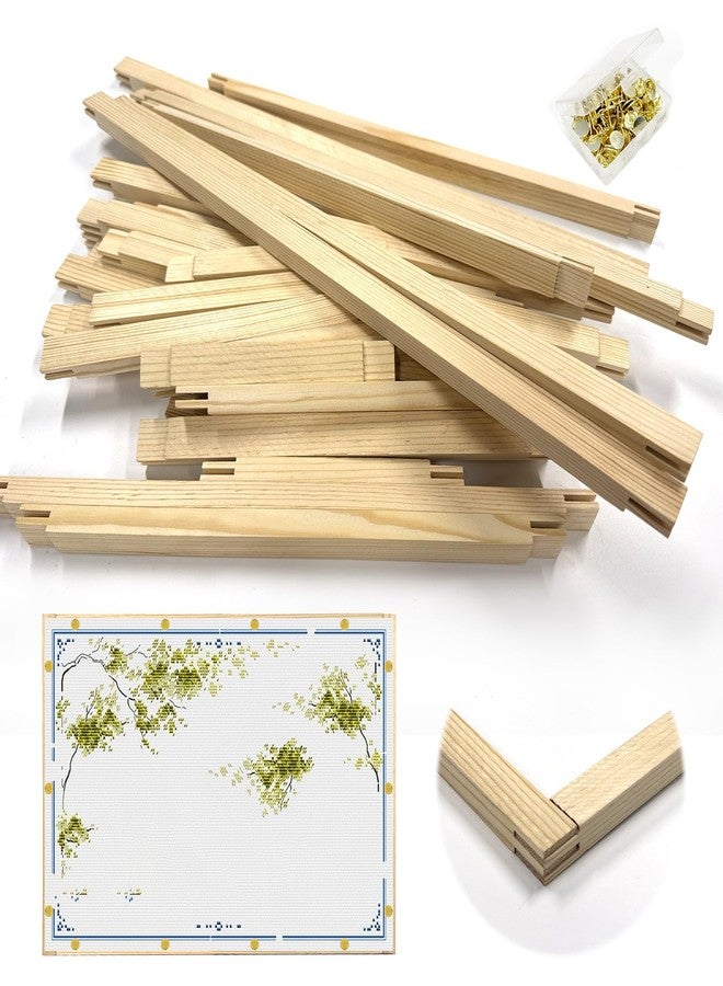 Wibeelee 7 Lengths Wood Canvas Frames Kits, Total 28 Pcs Needlepoint Stretcher Bars for Needlework Embroidery Oil Painting Posters Art Supplies (6/8/10/12/14/16/20inch) - Image 1