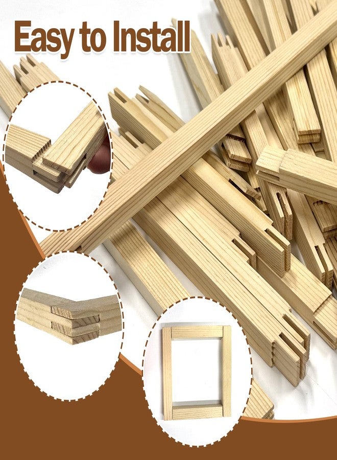 Wibeelee 7 Lengths Wood Canvas Frames Kits, Total 28 Pcs Needlepoint Stretcher Bars for Needlework Embroidery Oil Painting Posters Art Supplies (6/8/10/12/14/16/20inch) - Image 5