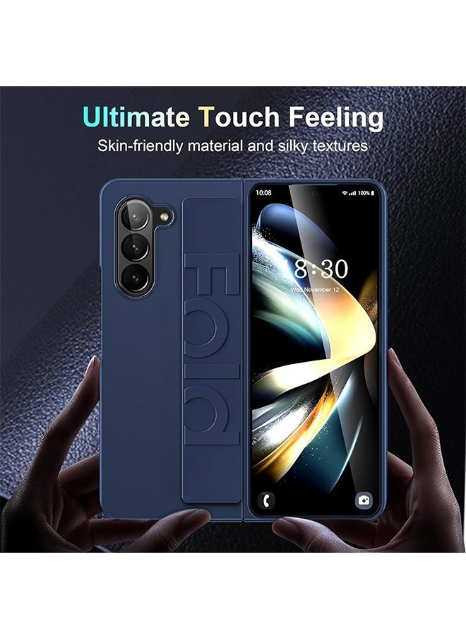 X-level - Samsung Galaxy Z Fold 6 Case Cover with Hand Strap, Anti-Scratch Shockproof PC Wristband Cover Thin Protective Phone Case for Samsung Galaxy Z Fold 6 2024 (Navy blue) - Image 1