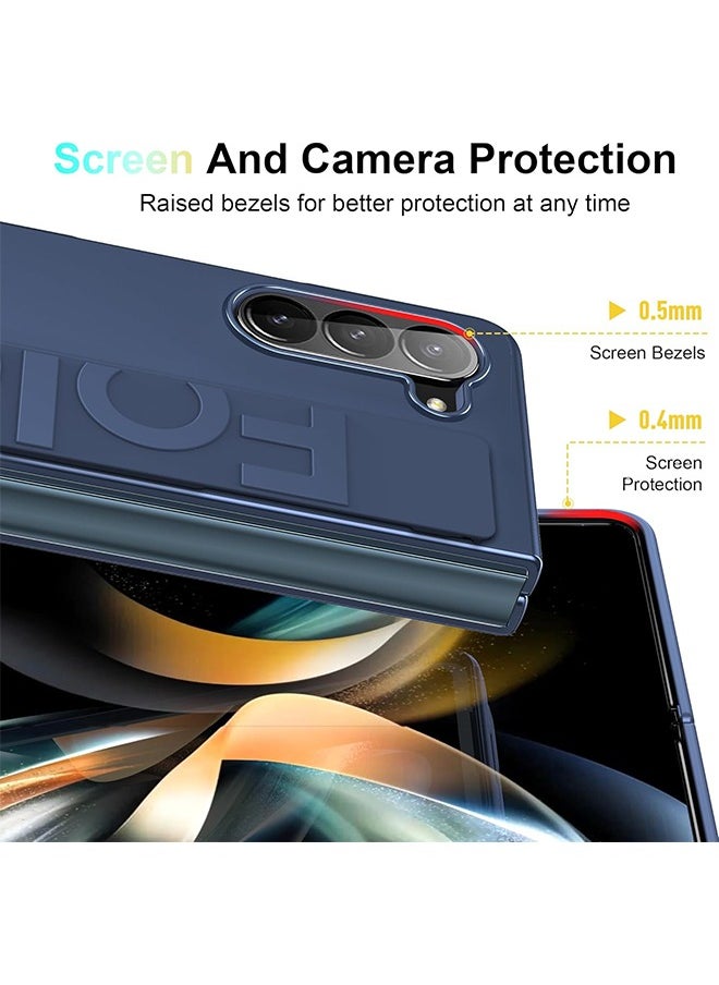 X-level - Samsung Galaxy Z Fold 6 Case Cover with Hand Strap, Anti-Scratch Shockproof PC Wristband Cover Thin Protective Phone Case for Samsung Galaxy Z Fold 6 2024 (Navy blue) - Image 1