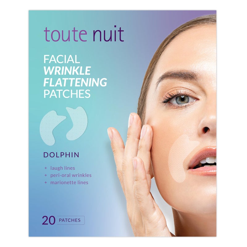 Toute Nuit by Mimiko Inc. Toute Nuit Wrinkle Patches  Dolphin  Face Tape for Around the Mouth  Hypoallergenic Anti Wrinkle Patches  20 Count Made in USA