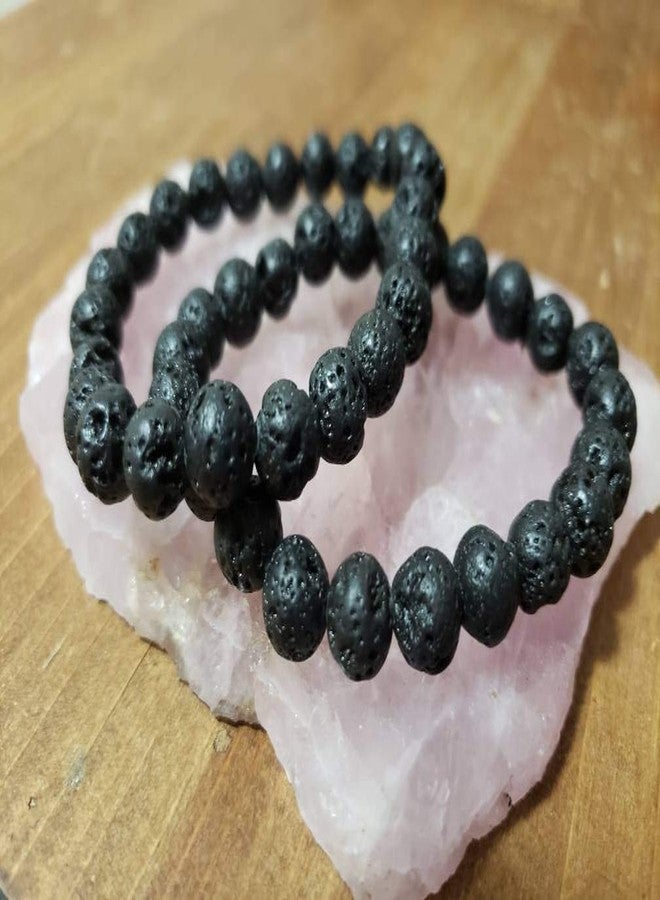 ASTRODIDI Lava Stone & Lava Stone Bracelet for Unisex Adult (Black_49.9gm) - Image 5