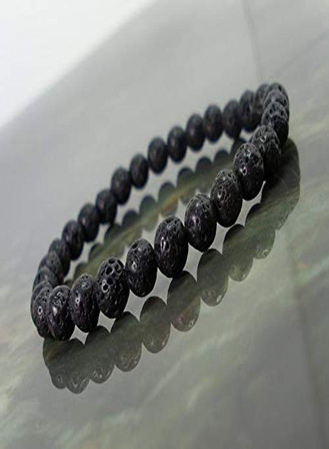 ASTRODIDI Lava Stone & Lava Stone Bracelet for Unisex Adult (Black_49.9gm) - Image 3