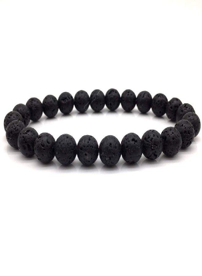 ASTRODIDI Lava Stone & Lava Stone Bracelet for Unisex Adult (Black_49.9gm) - Image 2
