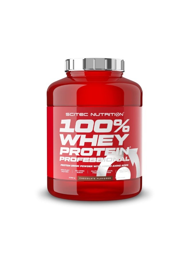 SCITEC NUTRITION مشروب مسحوق بروتين مصل اللبن 100% مع إضافة الأحماض الأمينية، بنكهة الشوكولاتة، 78 وجبة - Image 1
