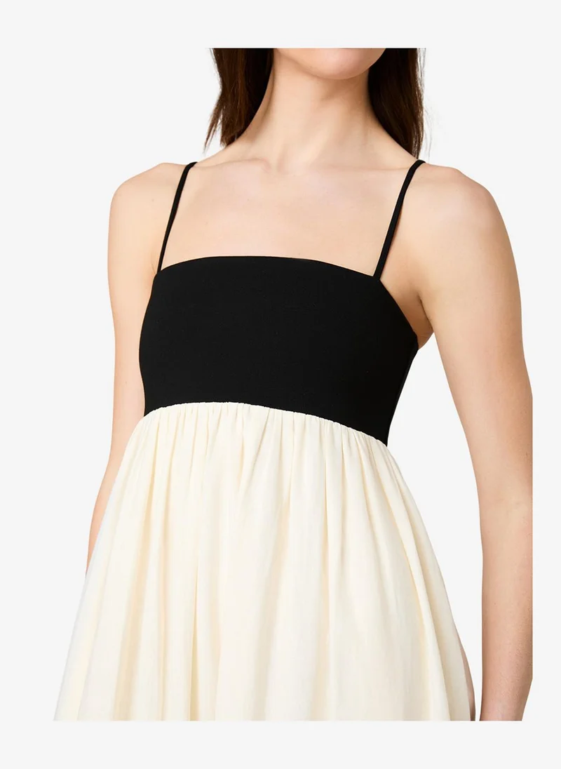 French Connection Women's Blk Porc Crm Phoebe Combo Alicia Maxi Dress