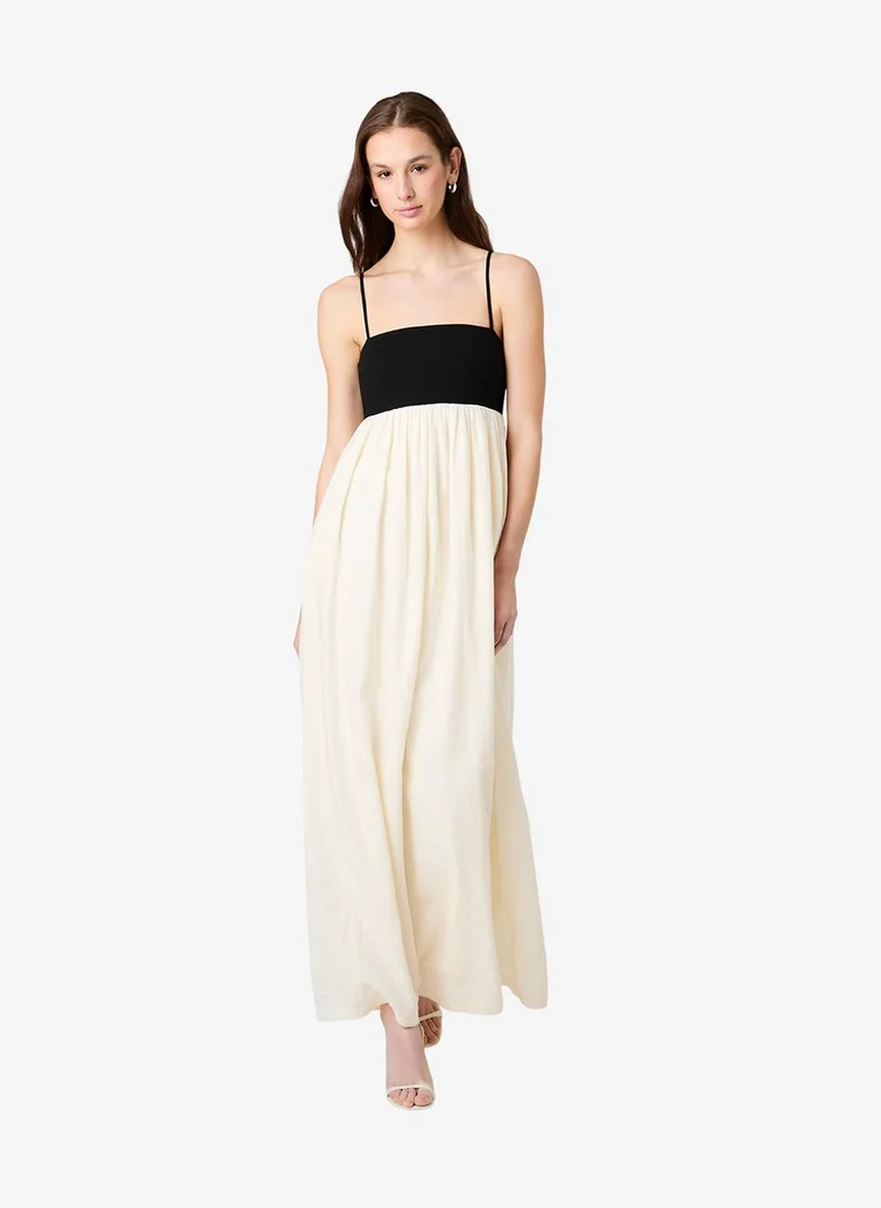 Women's Blk Porc Crm Phoebe Combo Alicia Maxi Dress