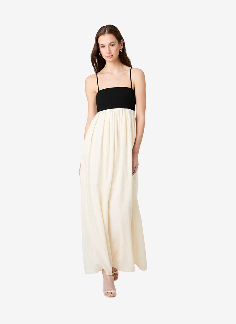 French Connection Women's Blk Porc Crm Phoebe Combo Alicia Maxi Dress - Image 1