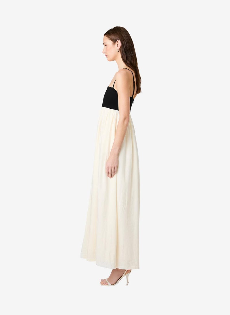 French Connection Women's Blk Porc Crm Phoebe Combo Alicia Maxi Dress - Image 3