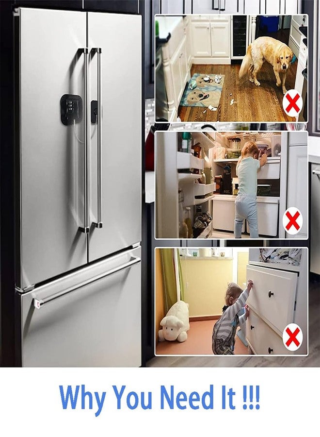 Gozaqe Refrigerator Lock,Baby Safty Lock Drawer Lock,Cabinet Lock,Window Door Restrictor Cable For Baby&Pet (Black)|1 Count - Image 5