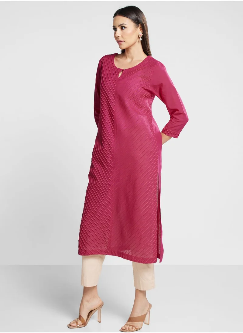 Fabindia Patterned Keyhole Neck Kurti