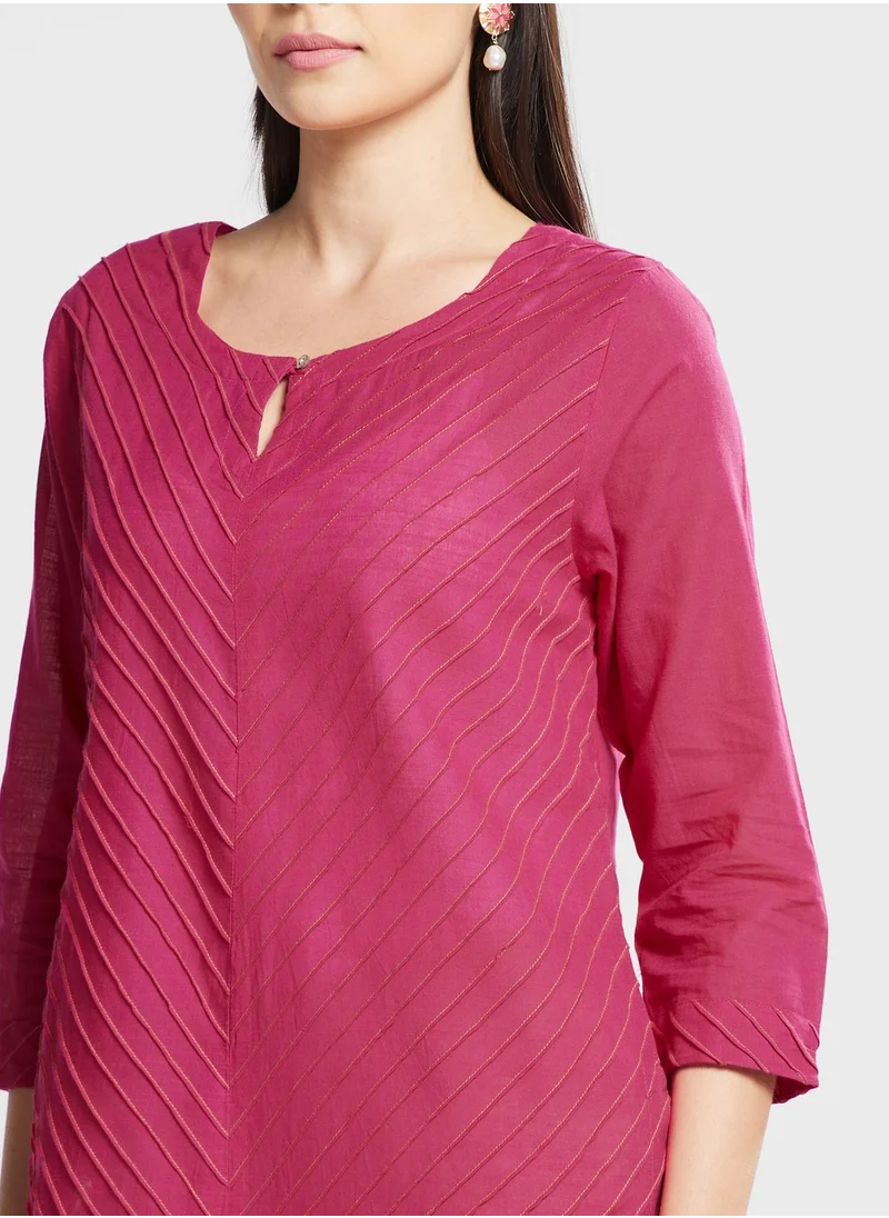 Fabindia Patterned Keyhole Neck Kurti