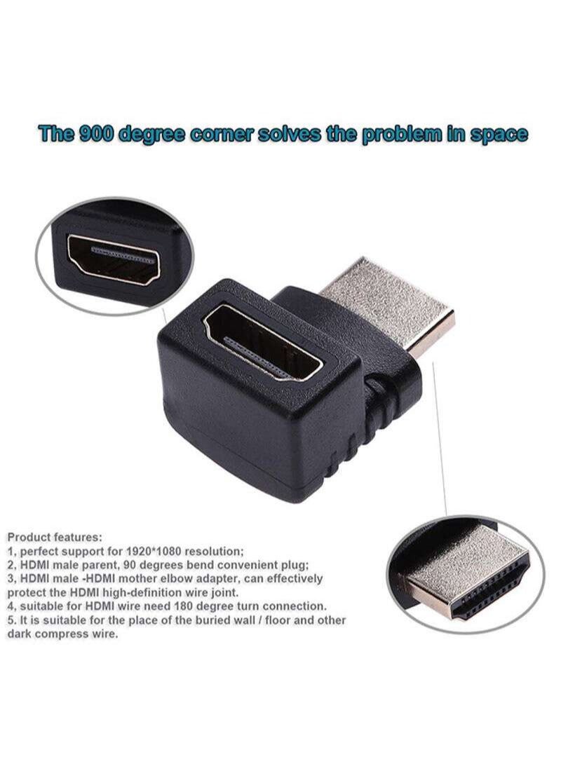 1080P HDMI Male To Female Right Angle 90 Degree Elbow Video AV Adapter - Image 2