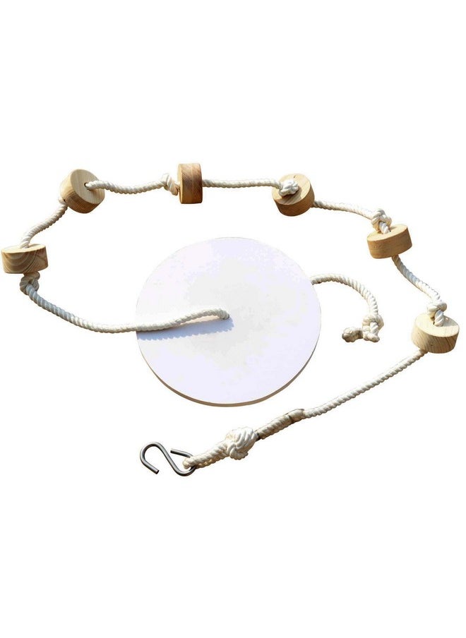 HomeCute - Homecute Wooden Climbing Rope Tree Swing with Platforms and Disc Swings Set, Outdoor Accessories for Kids, Trees House Tire Saucer Swing, Playground Swing Set. - Image 1