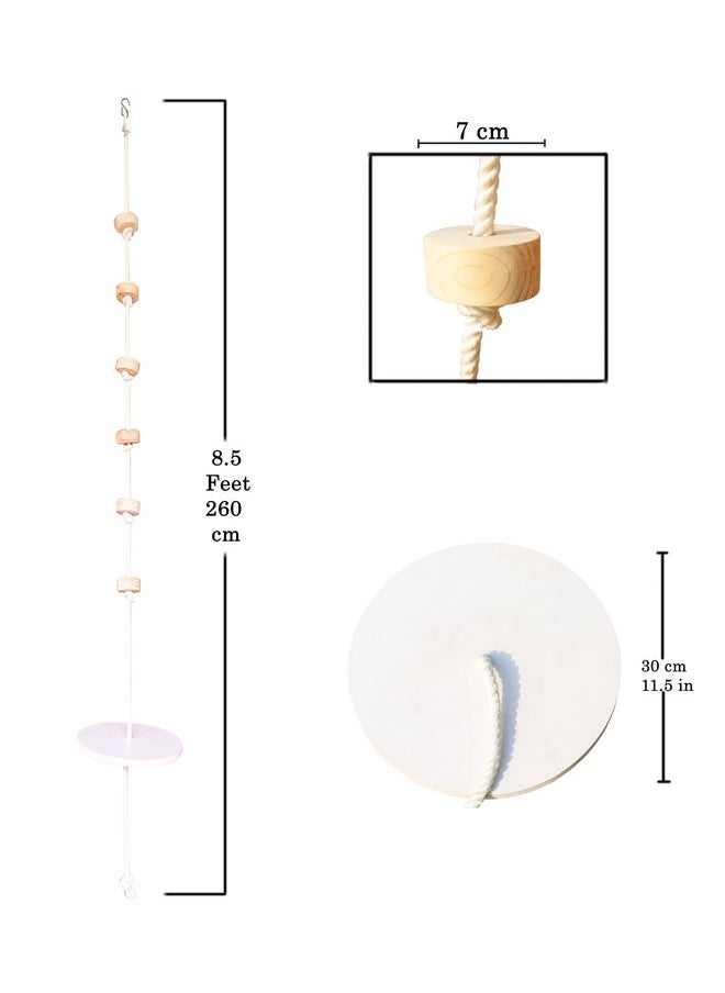 HomeCute - Homecute Wooden Climbing Rope Tree Swing with Platforms and Disc Swings Set, Outdoor Accessories for Kids, Trees House Tire Saucer Swing, Playground Swing Set. - Image 1