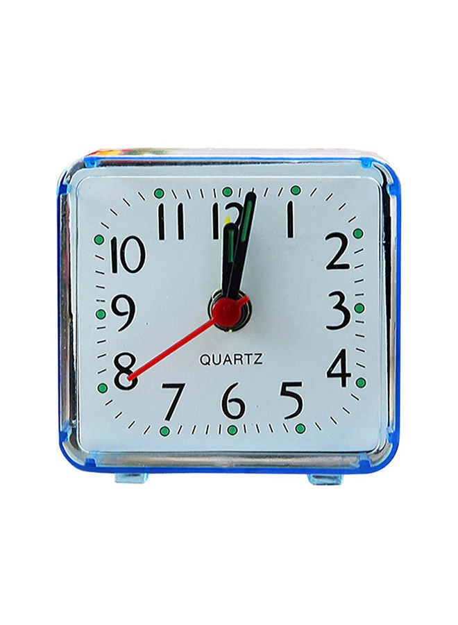 NIBEMINENT Small Bed Compact Travel Quartz Alarm Clock Blue 5.8 x 5.5cm - Image 1