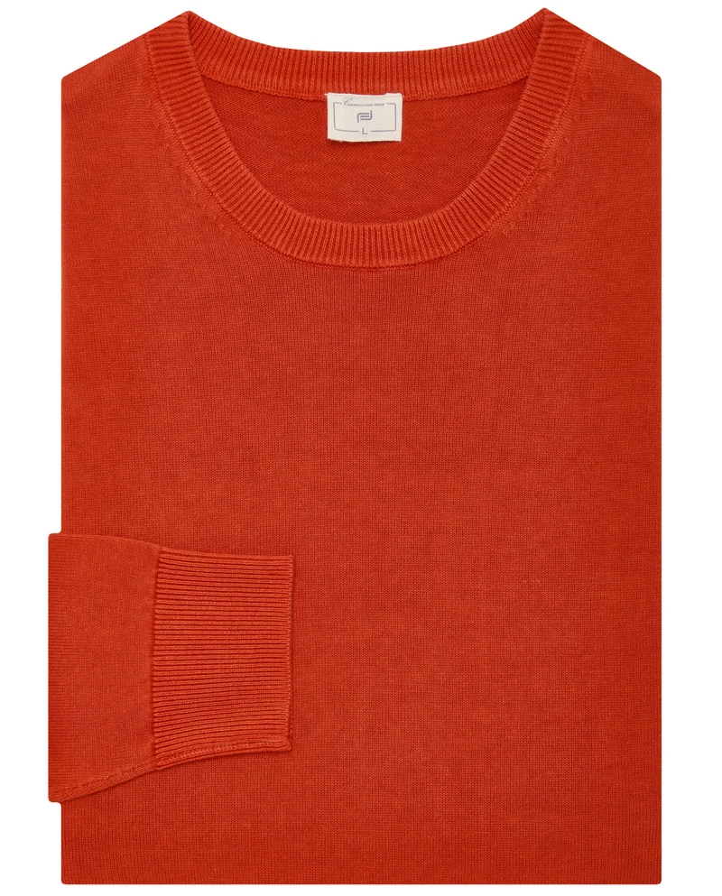Camicissima FANCY KNIT COTTON FANCY CREW NECK WASHED