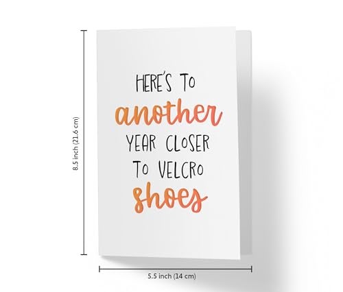 Karto Funny Birthday Card for Men Women - Large 5.5x8.5 inch Happy Birthday Cards for Mom Dad Brother Sister - 30th 40th 50th 60th 70th - Velcro Shoes TF - Image 4