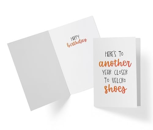 Karto Funny Birthday Card for Men Women - Large 5.5x8.5 inch Happy Birthday Cards for Mom Dad Brother Sister - 30th 40th 50th 60th 70th - Velcro Shoes TF - Image 3