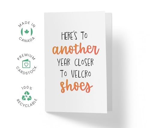 Karto Funny Birthday Card for Men Women - Large 5.5x8.5 inch Happy Birthday Cards for Mom Dad Brother Sister - 30th 40th 50th 60th 70th - Velcro Shoes TF - Image 2