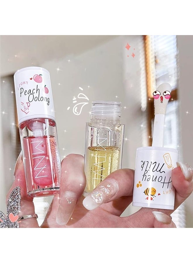 Crystal Jelly Moisturizing Lip Oil, 2Pcs Hydrating Lip Gloss Set Plumping Lip Oil Moisturizing Lip Balm Long Lasting Lip Glow Oil Lip Care Tool - Image 2