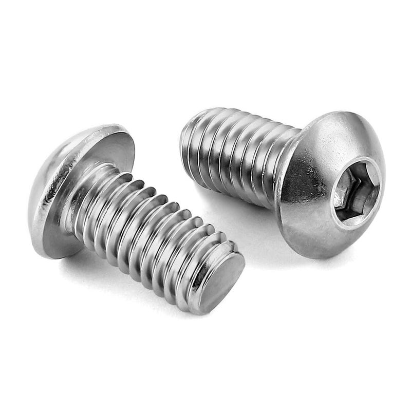 MewuDecor براغي رأس زرية بفتحة سداسية M6 x 16mm، فولاذ مقاوم للصدأ 18-8، تشطيب لامع، ملولبة بالكامل، محرك سداسي ألين، 30 قطعة - Image 1
