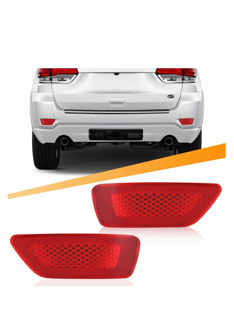 Y&D Rear Bumper Reflector Light Lamp for Jeep Grand Cherokee 2012-2018 Patriot 2013-2017 Dodge Journey 2012-2020 Back Reflectors Left and Right Red Les Replace 57010720AC 57010721AC - Image 1