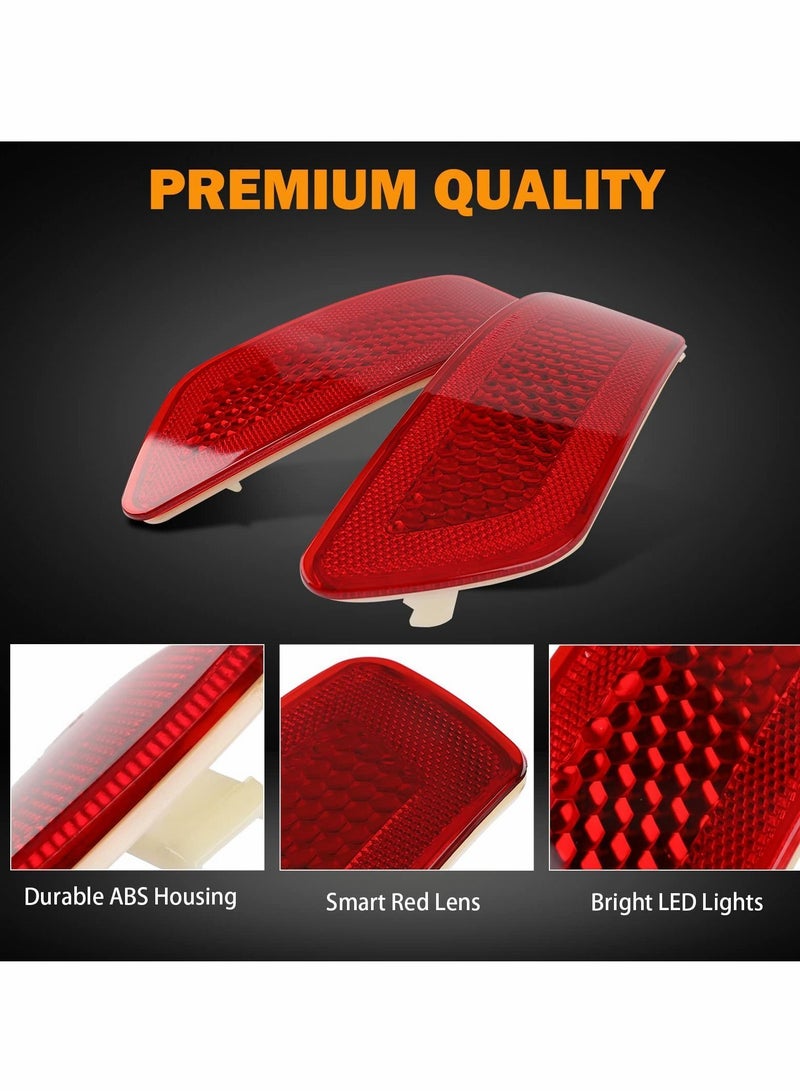 Y&D Rear Bumper Reflector Light Lamp for Jeep Grand Cherokee 2012-2018 Patriot 2013-2017 Dodge Journey 2012-2020 Back Reflectors Left and Right Red Les Replace 57010720AC 57010721AC - Image 2