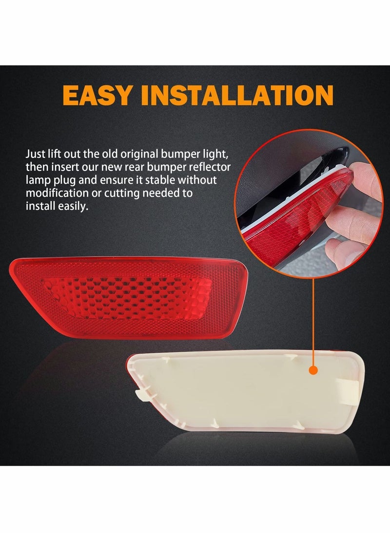 Y&D Rear Bumper Reflector Light Lamp for Jeep Grand Cherokee 2012-2018 Patriot 2013-2017 Dodge Journey 2012-2020 Back Reflectors Left and Right Red Les Replace 57010720AC 57010721AC - Image 4