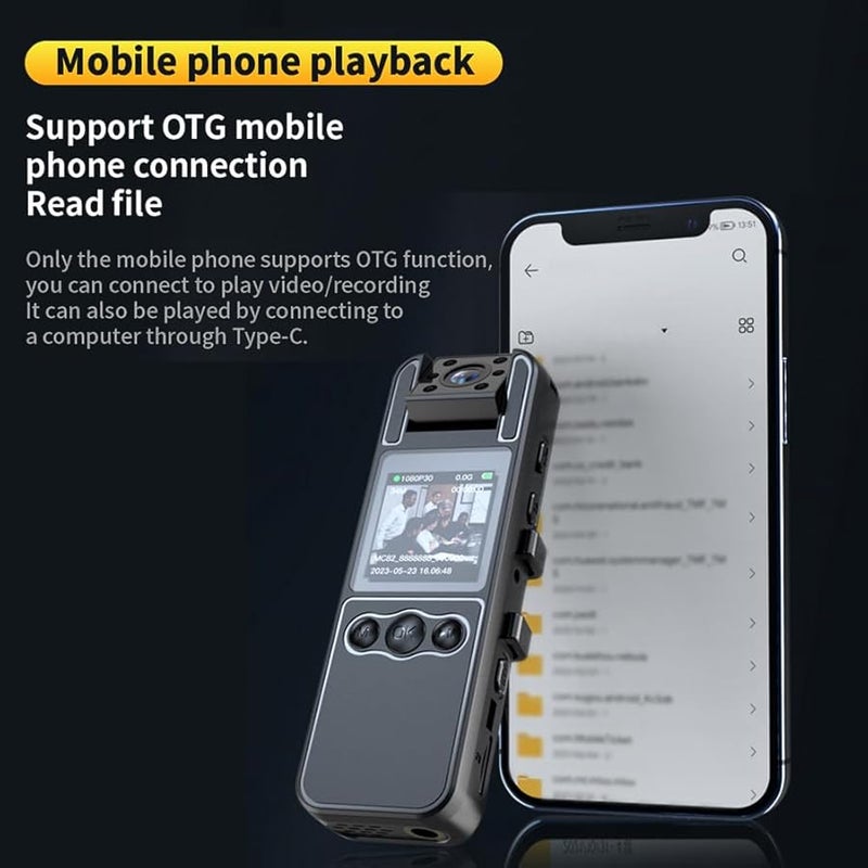 Black 1080P Body Camera With Rotatable Lens IR Night Vision For Delivery Outdoor Use - Image 5