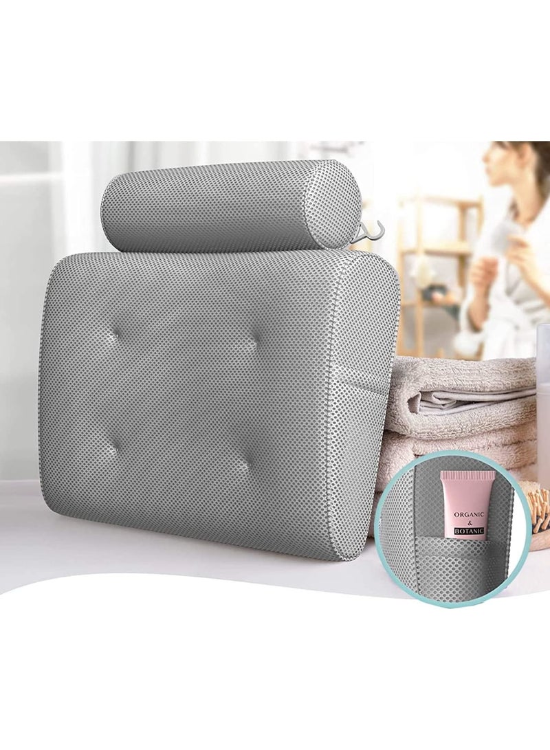 SOLARAE Bathtub Bath Pillow for Tub, Jacuzzi Bathtub Spa Pillow with Back and Headrest Cushion, Fits All Bathtub, Hot Tub, Jacuzzi Home Spa for Men Women - 4 Non Slip Suction Cups - Image 3