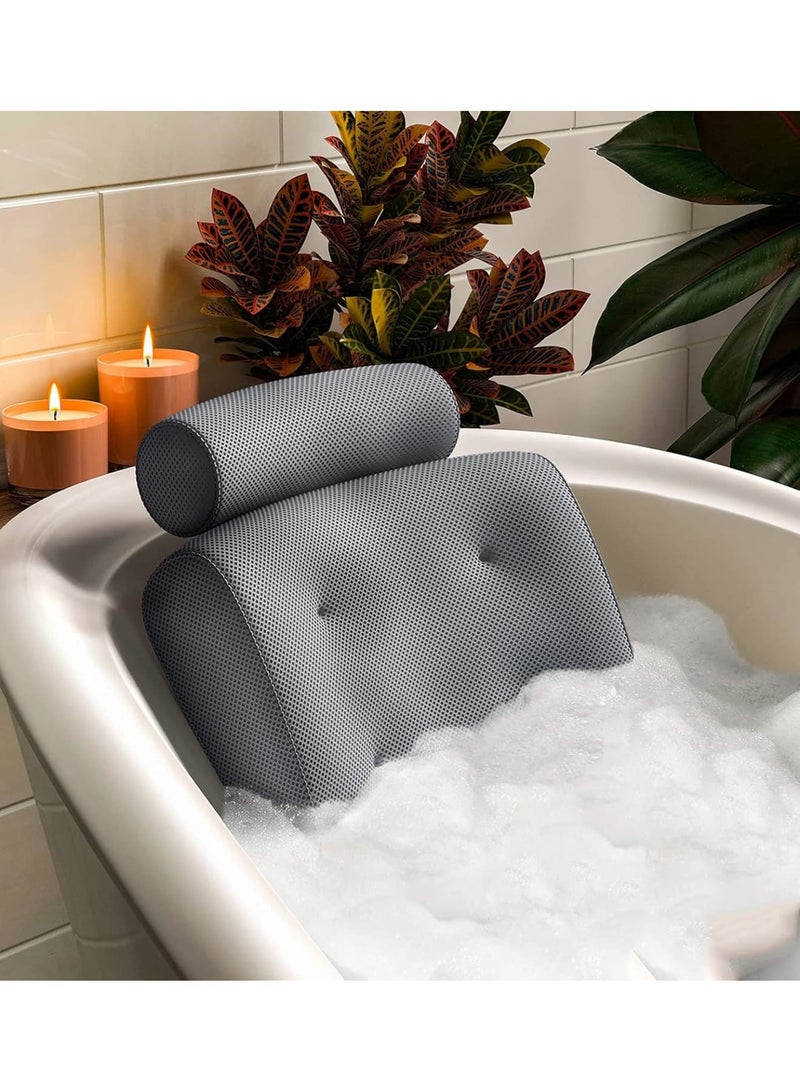 SOLARAE Bathtub Bath Pillow for Tub, Jacuzzi Bathtub Spa Pillow with Back and Headrest Cushion, Fits All Bathtub, Hot Tub, Jacuzzi Home Spa for Men Women - 4 Non Slip Suction Cups - Image 1