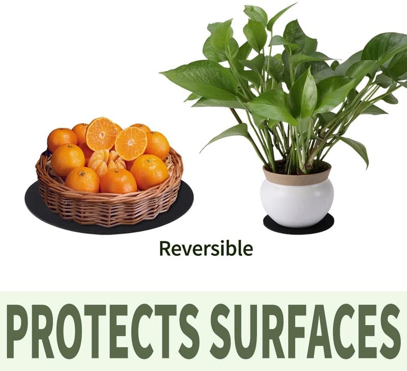 GREENSHEEP Plant Pot Coaster Mat - Reversible Waterproof Round Absorbent Felt Fabric Plant Pad for Gardening Indoor and Outdoor Pots 4/6/8/10 Inch (Black, 20 Pieces) - Image 4