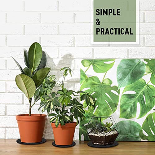GREENSHEEP Plant Pot Coaster Mat - Reversible Waterproof Round Absorbent Felt Fabric Plant Pad for Gardening Indoor and Outdoor Pots 4/6/8/10 Inch (Black, 20 Pieces) - Image 3