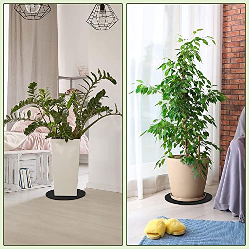 GREENSHEEP Plant Pot Coaster Mat - Reversible Waterproof Round Absorbent Felt Fabric Plant Pad for Gardening Indoor and Outdoor Pots 4/6/8/10 Inch (Black, 20 Pieces) - Image 2